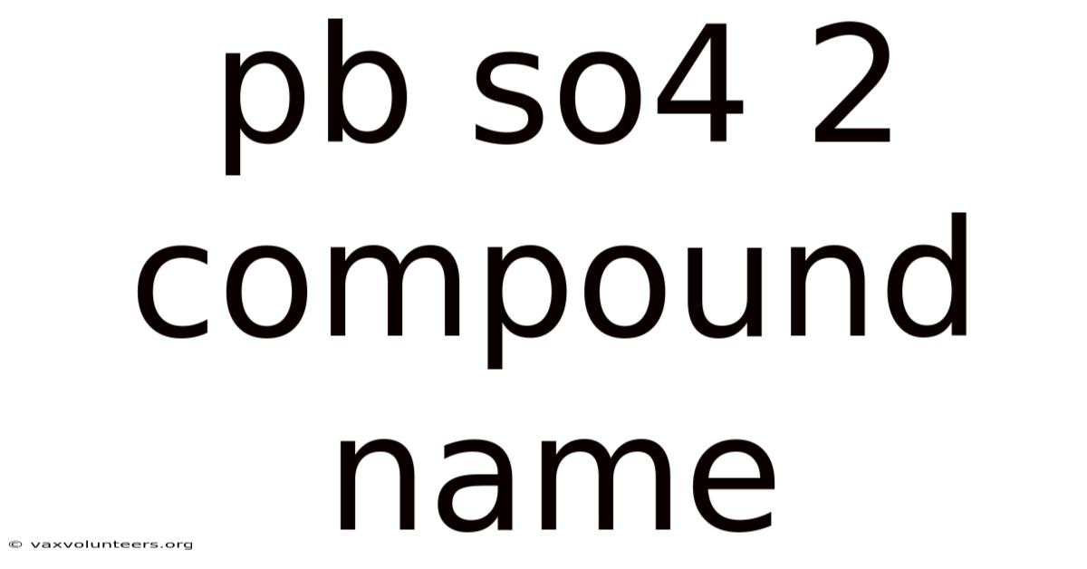 Pb So4 2 Compound Name