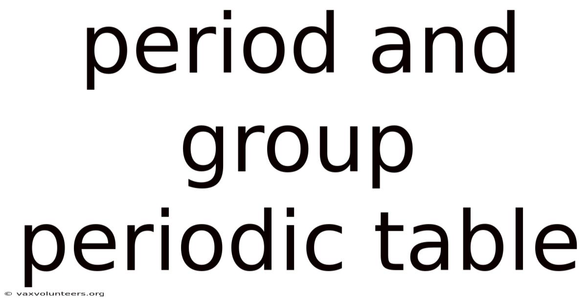 Period And Group Periodic Table