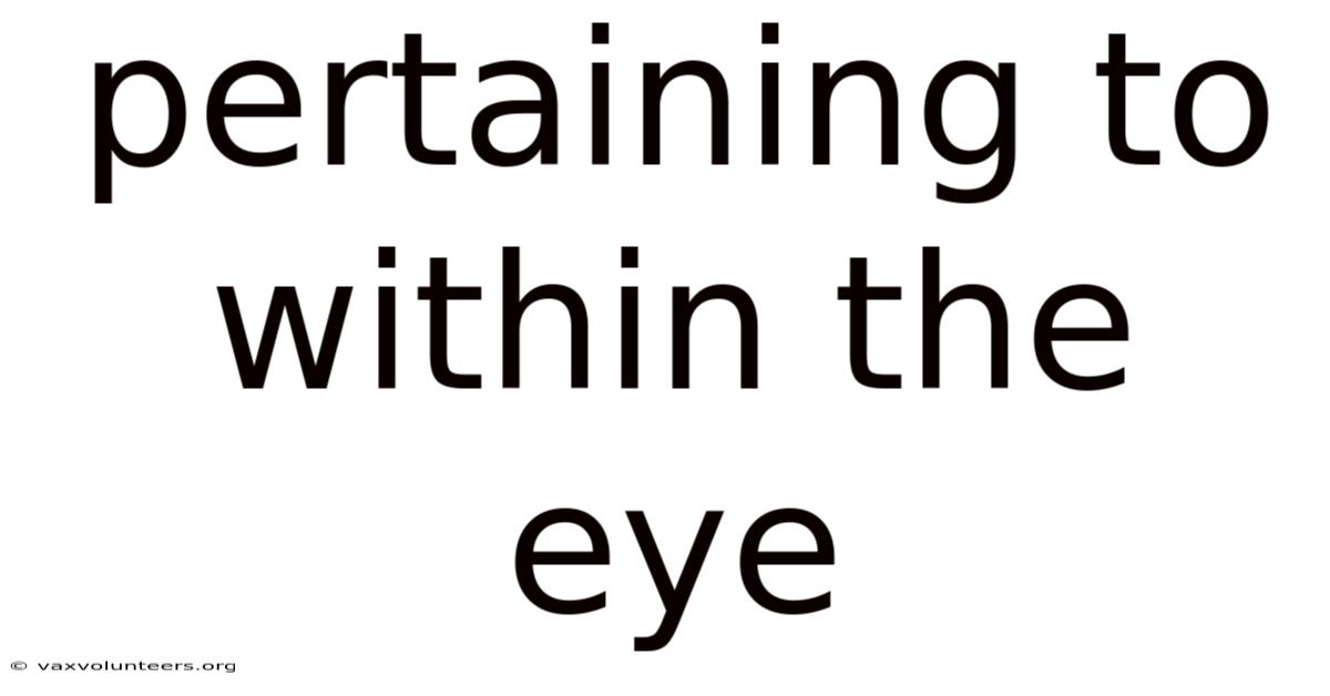 Pertaining To Within The Eye