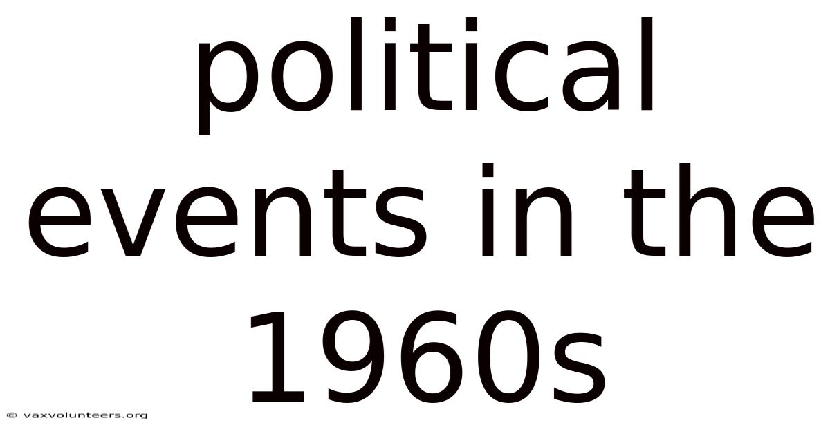 Political Events In The 1960s