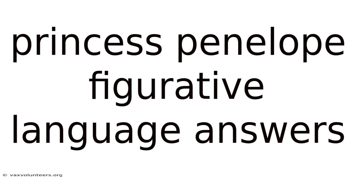 Princess Penelope Figurative Language Answers
