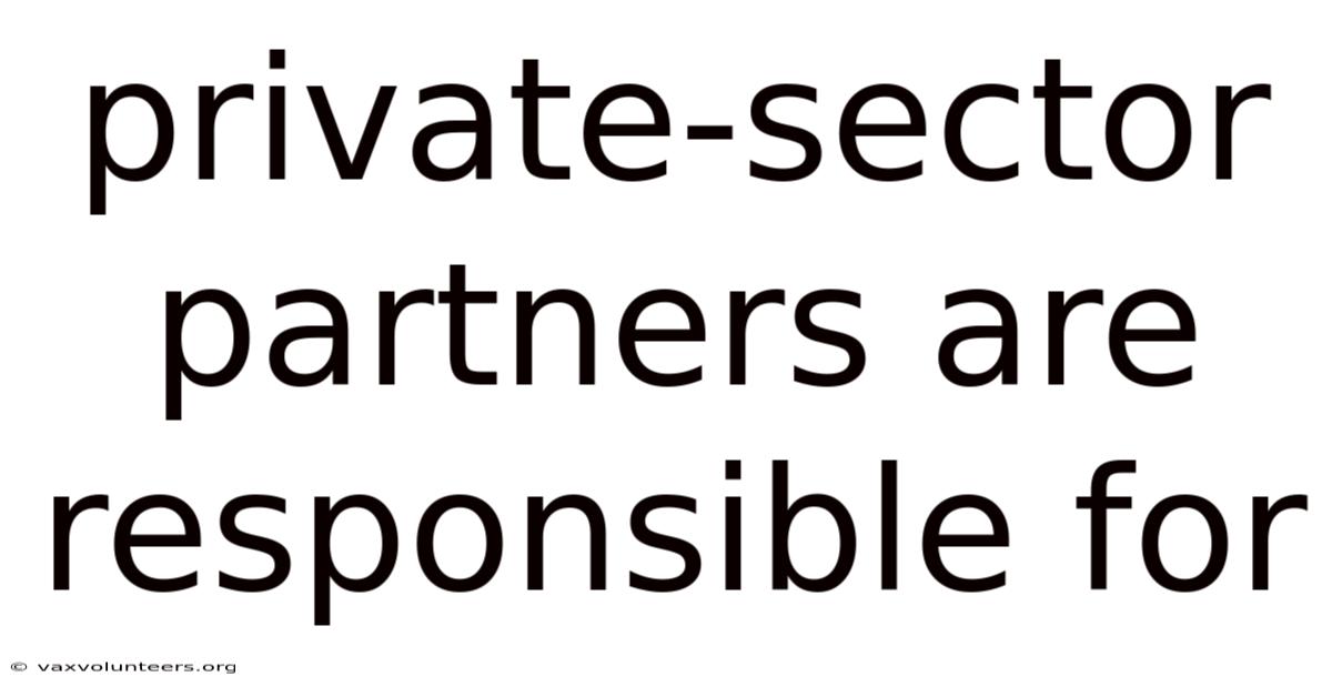 Private-sector Partners Are Responsible For