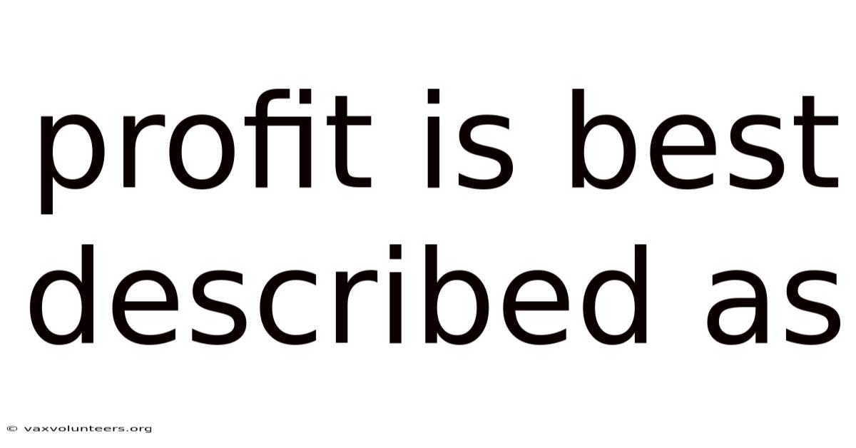 Profit Is Best Described As
