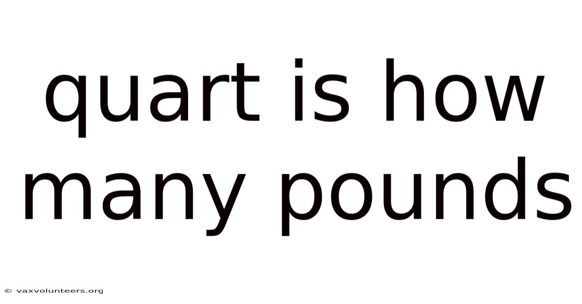 Quart Is How Many Pounds