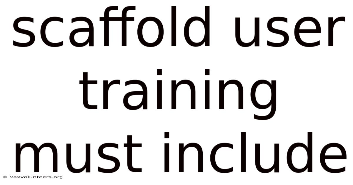 Scaffold User Training Must Include