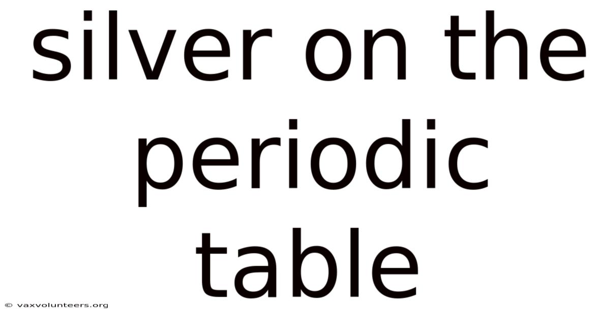Silver On The Periodic Table