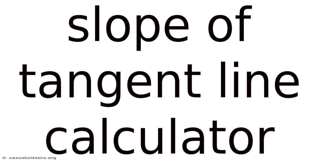 Slope Of Tangent Line Calculator