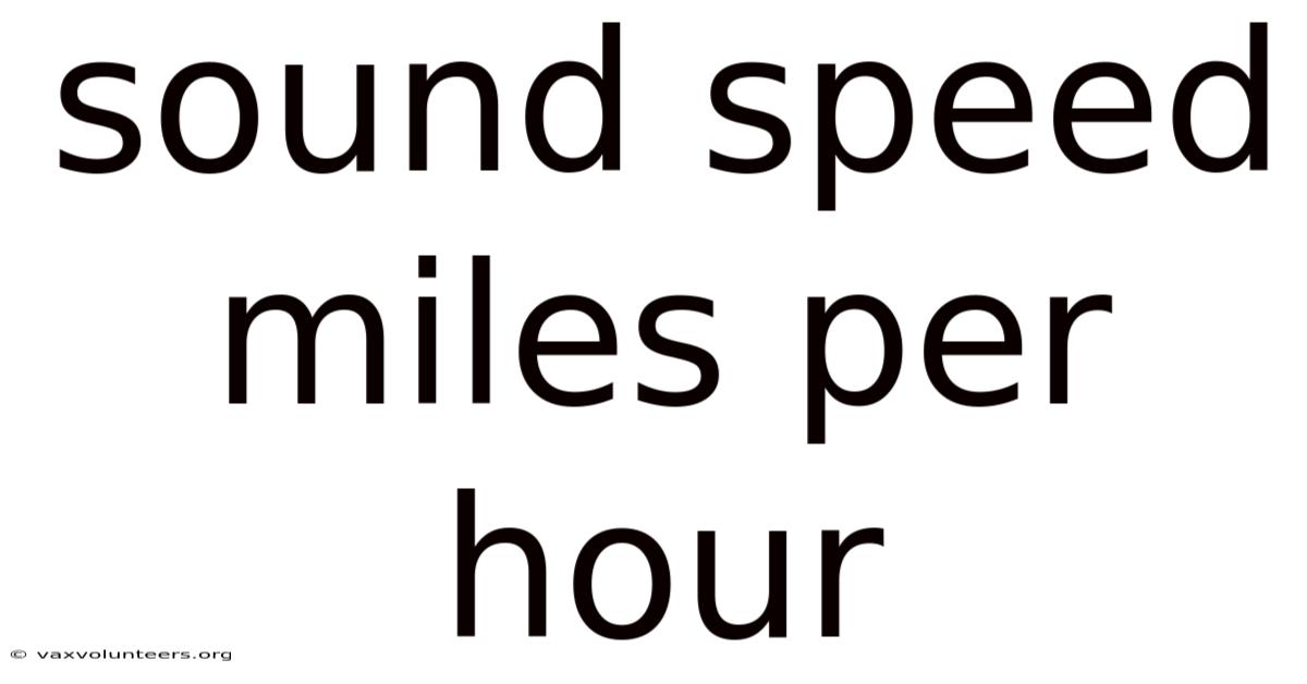 Sound Speed Miles Per Hour