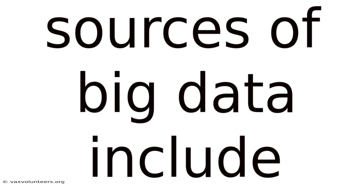 Sources Of Big Data Include