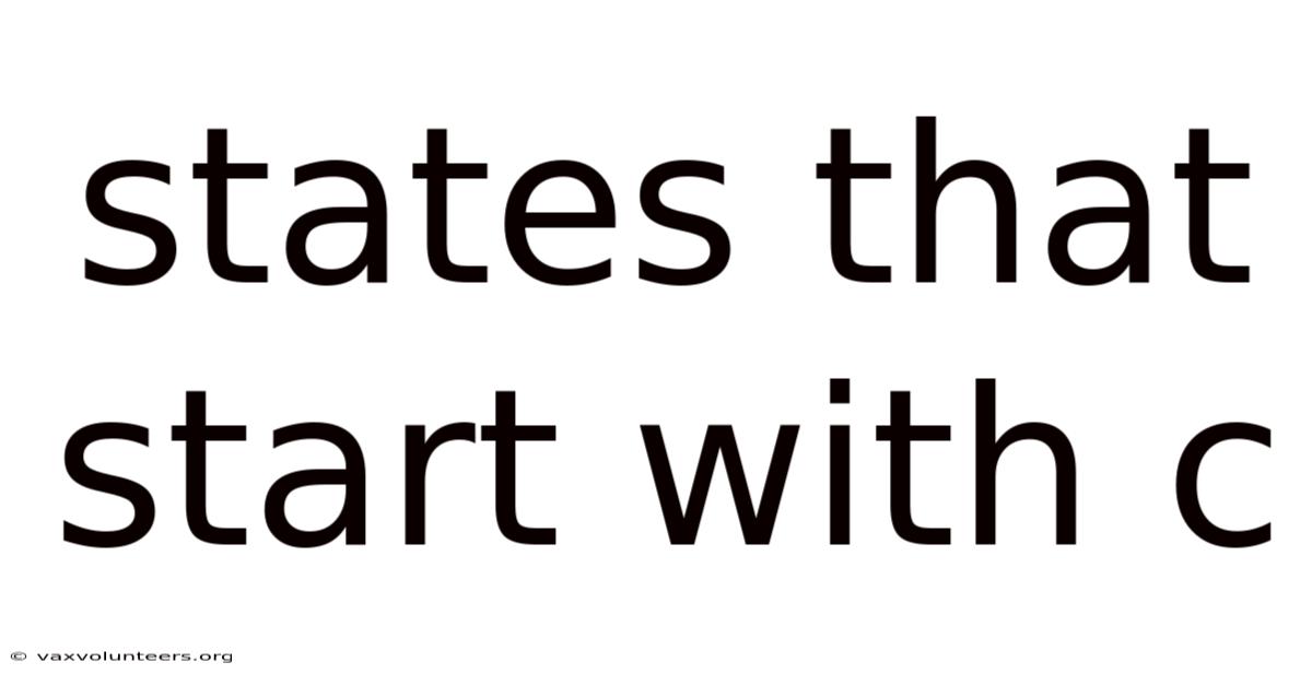 States That Start With C