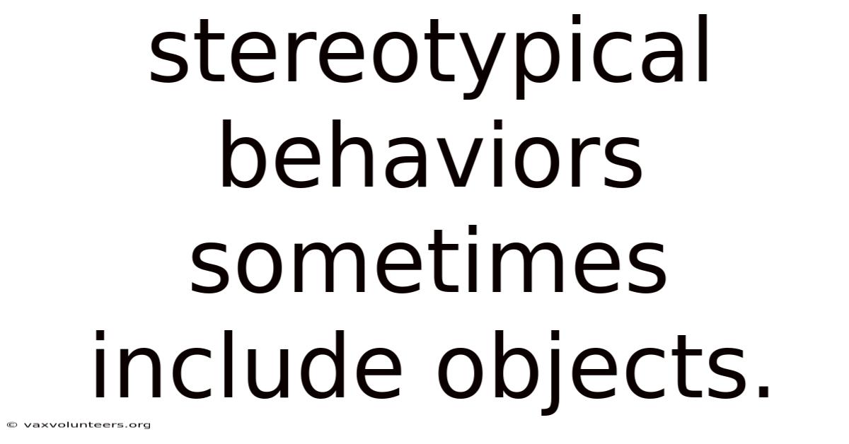 Stereotypical Behaviors Sometimes Include Objects.