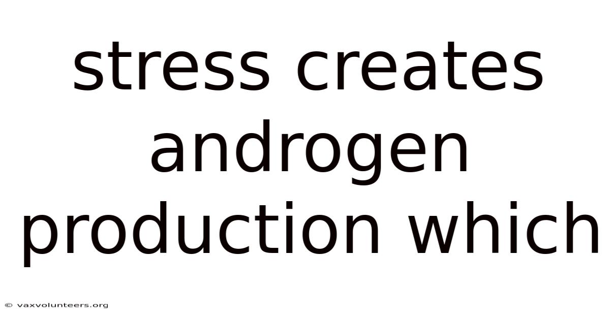 Stress Creates Androgen Production Which