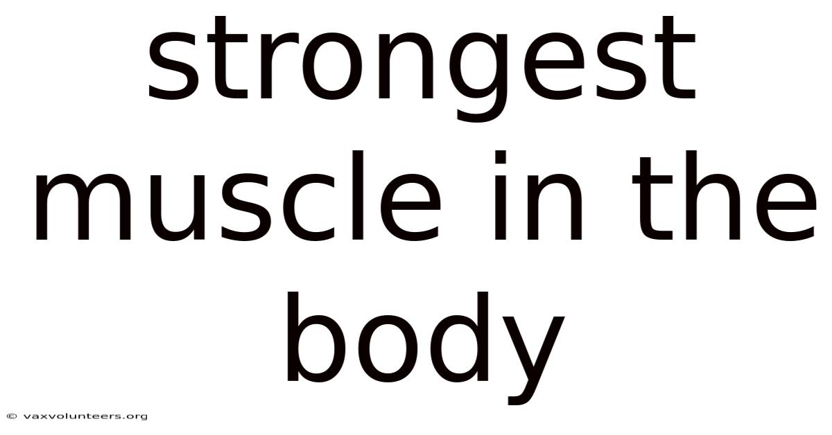 Strongest Muscle In The Body