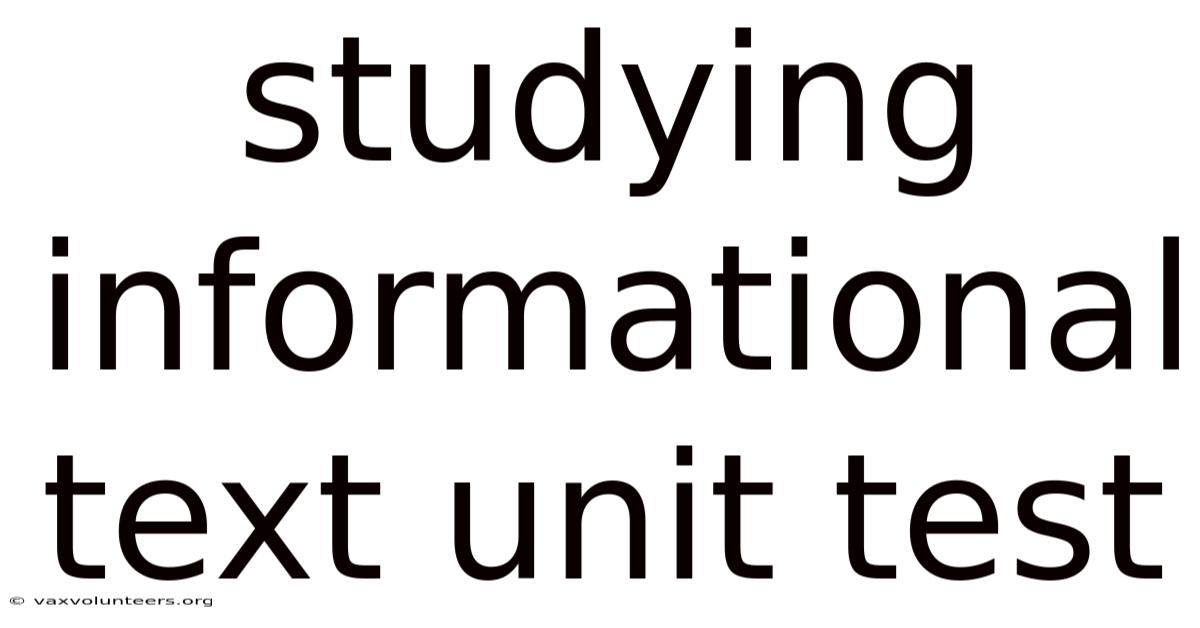 Studying Informational Text Unit Test