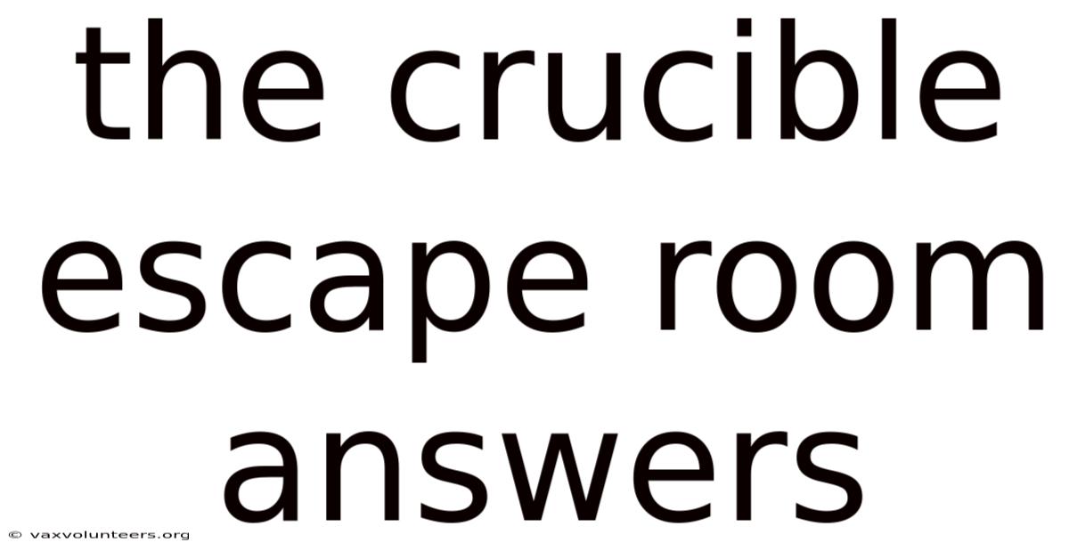 The Crucible Escape Room Answers