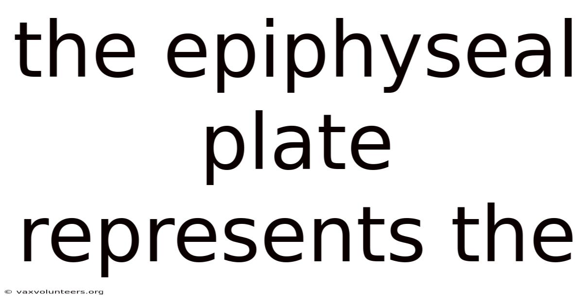 The Epiphyseal Plate Represents The