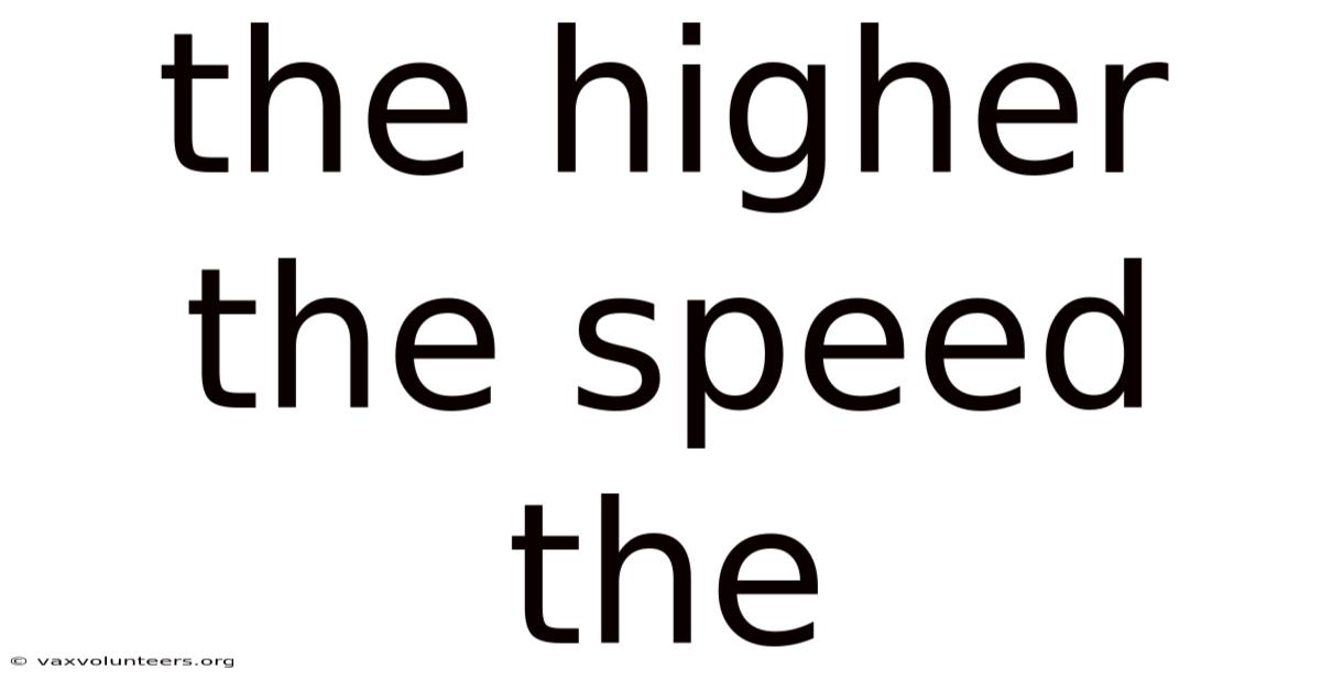 The Higher The Speed The