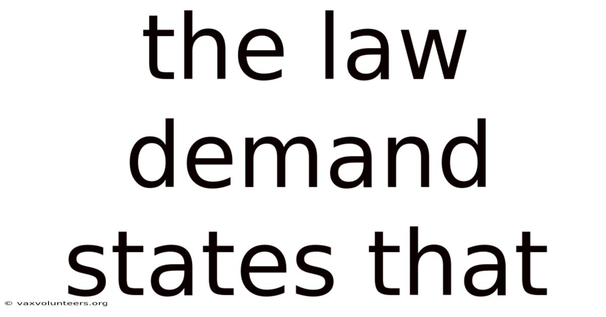 The Law Demand States That