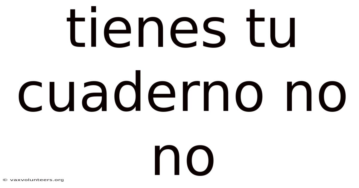 Tienes Tu Cuaderno No No