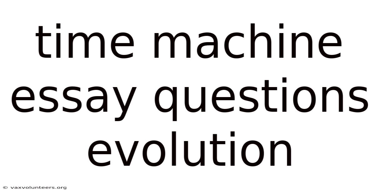 Time Machine Essay Questions Evolution