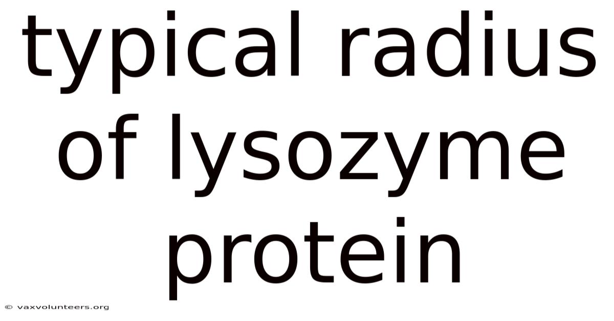 Typical Radius Of Lysozyme Protein