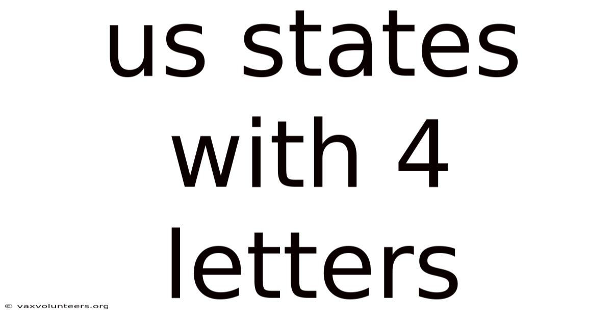 Us States With 4 Letters