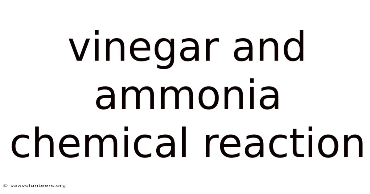 Vinegar And Ammonia Chemical Reaction