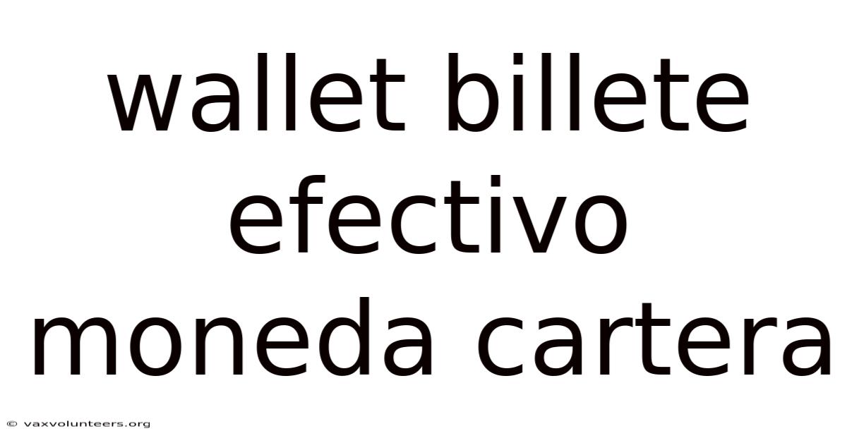 Wallet Billete Efectivo Moneda Cartera