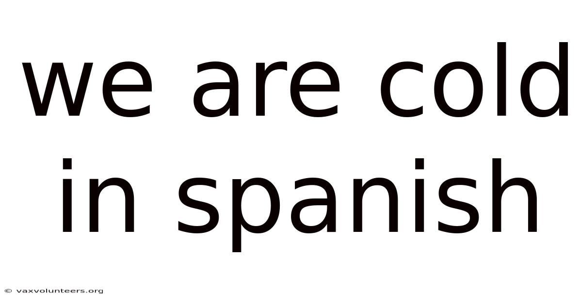 We Are Cold In Spanish
