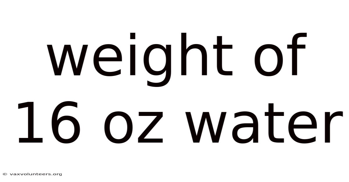 Weight Of 16 Oz Water