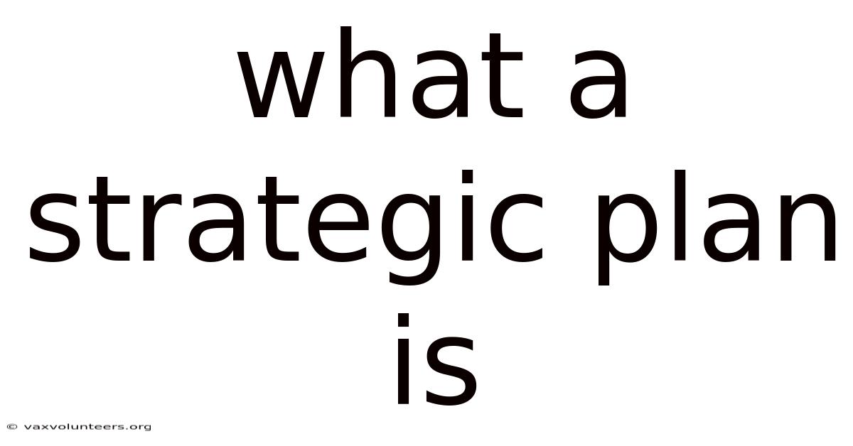 What A Strategic Plan Is
