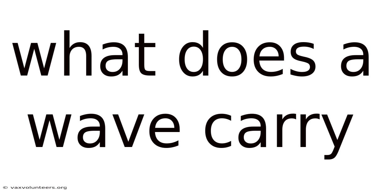 What Does A Wave Carry