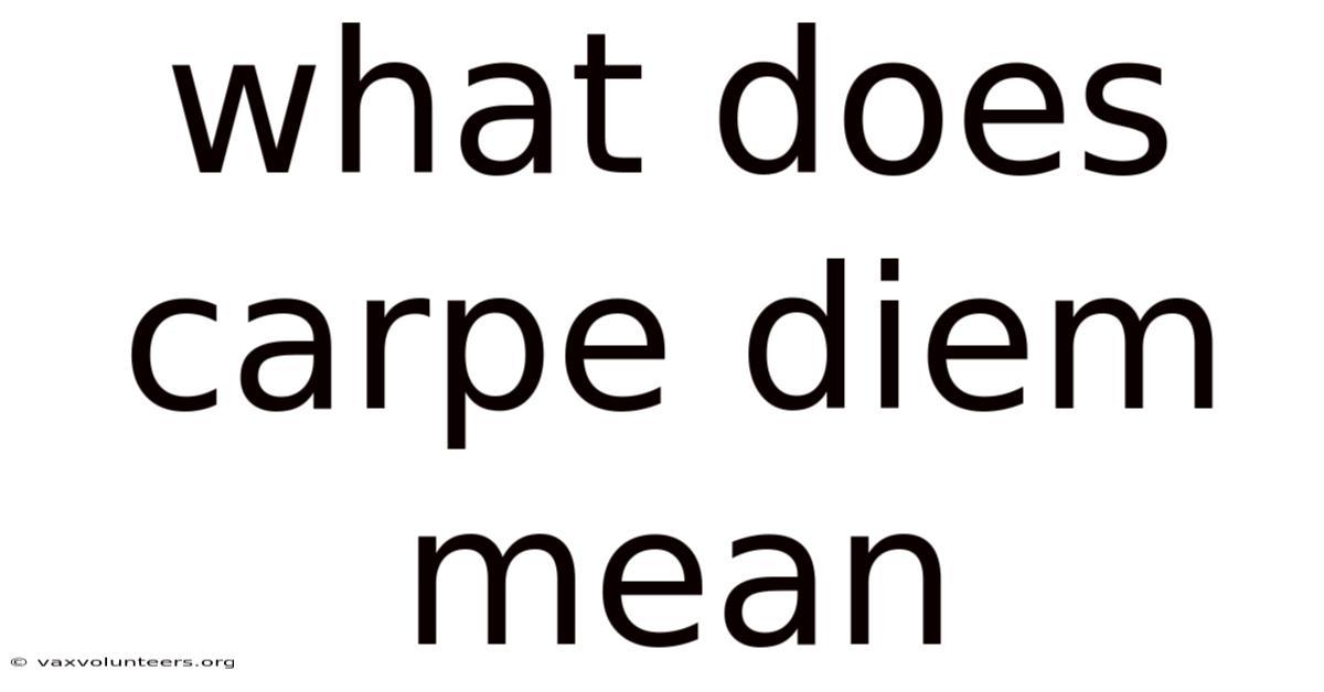 What Does Carpe Diem Mean