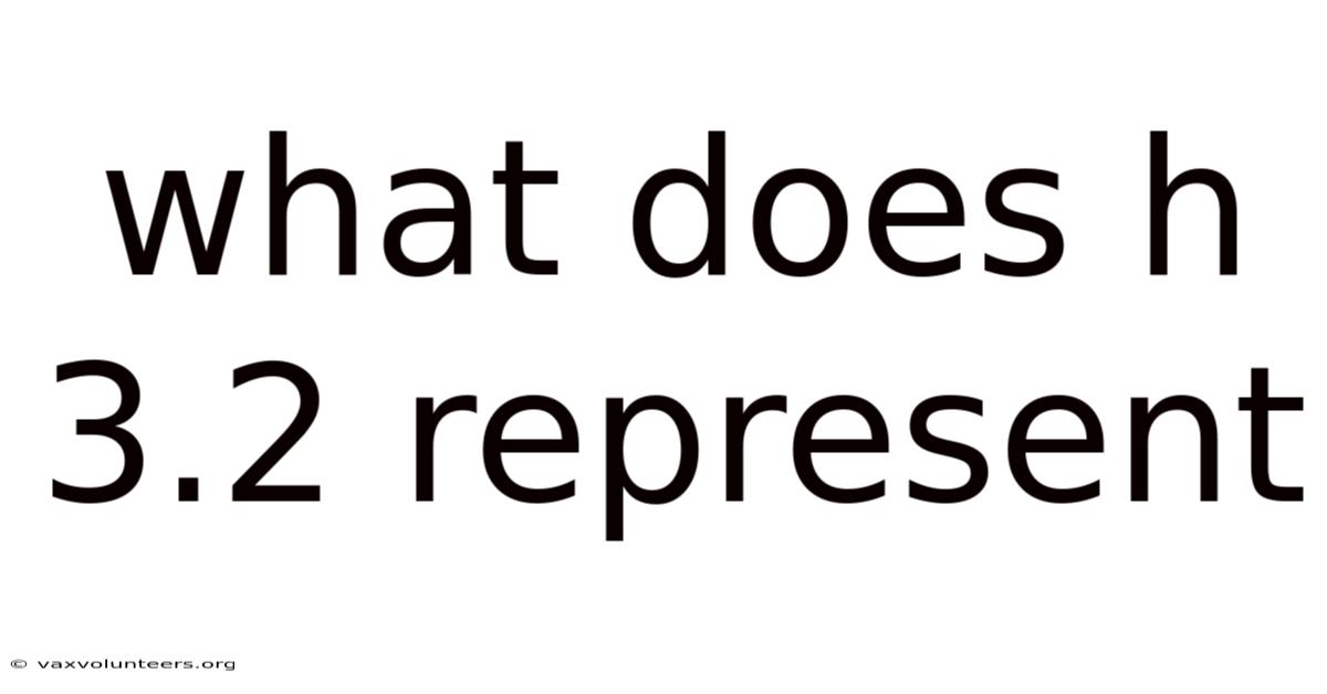 What Does H 3.2 Represent