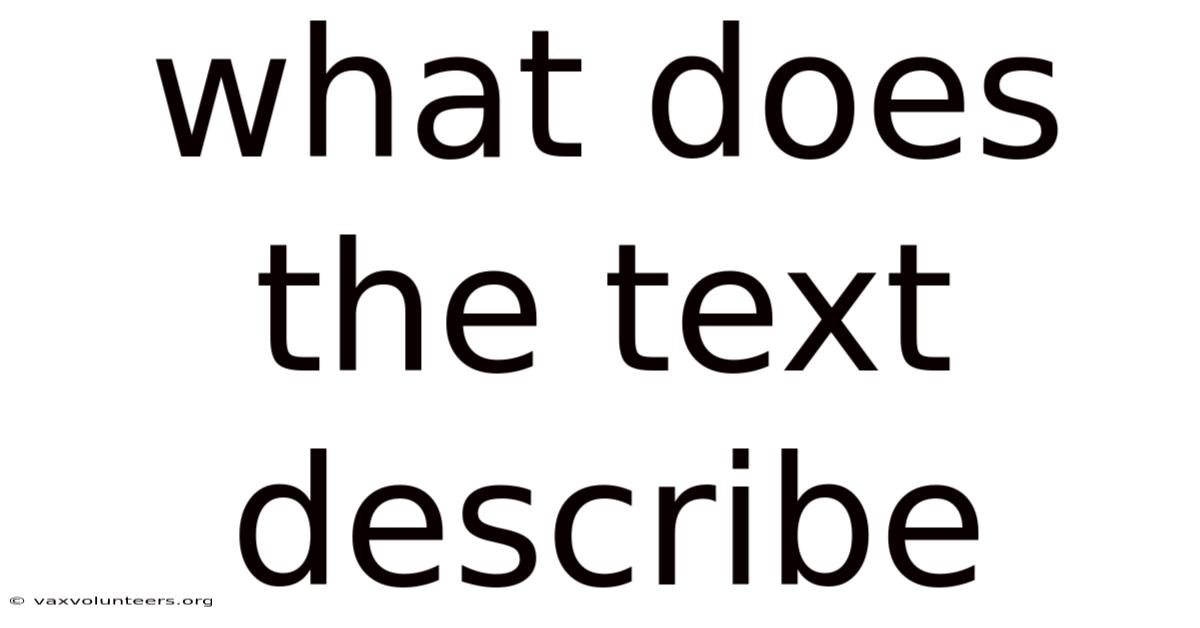 What Does The Text Describe