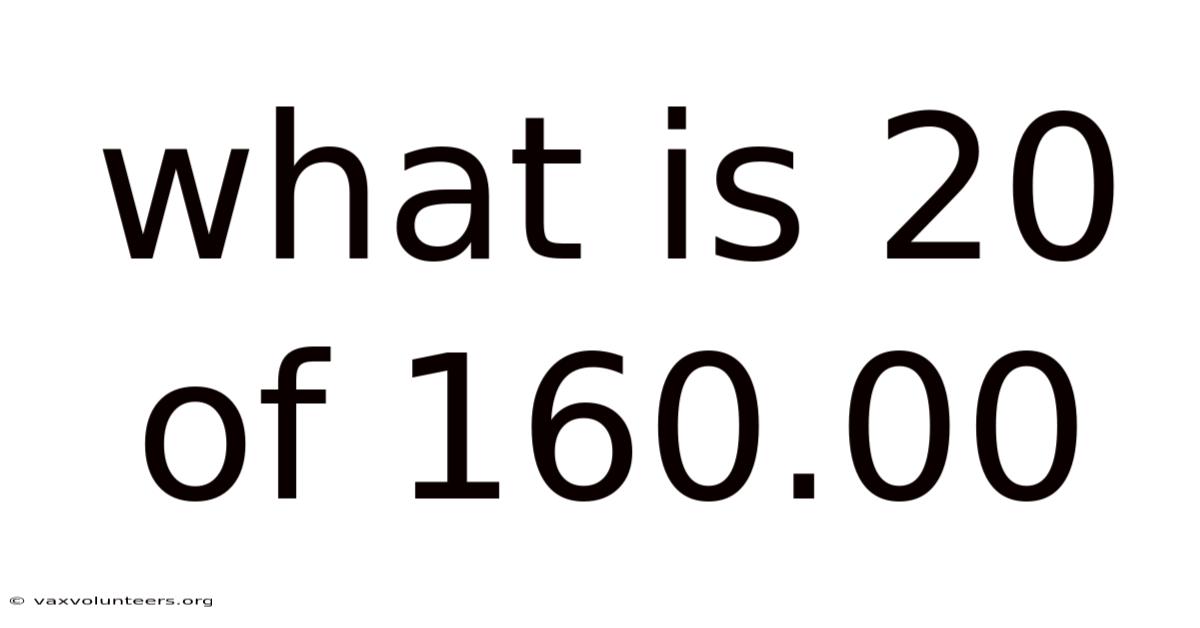 What Is 20 Of 160.00