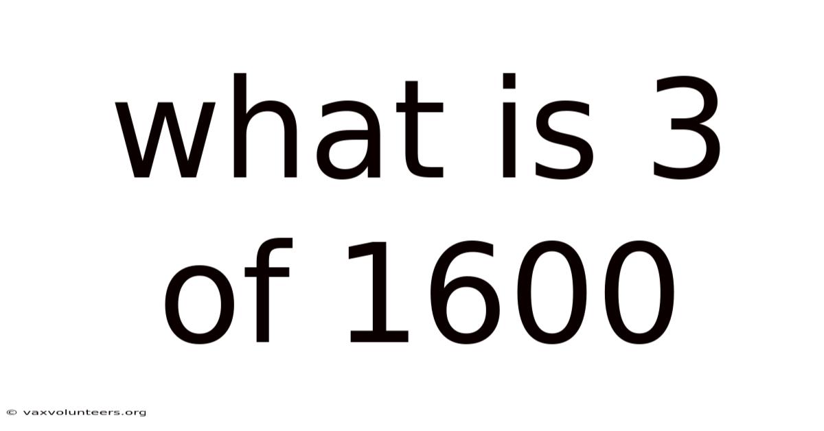 What Is 3 Of 1600