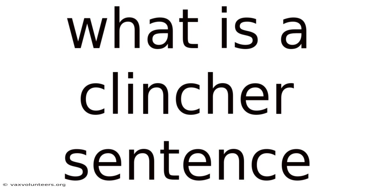 What Is A Clincher Sentence