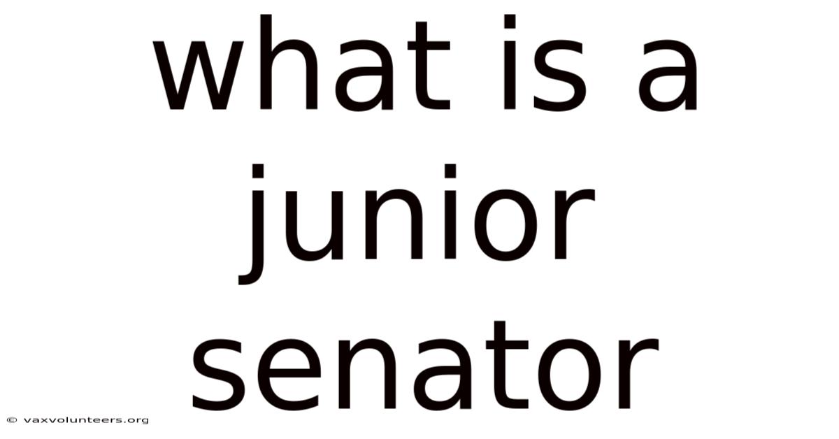 What Is A Junior Senator
