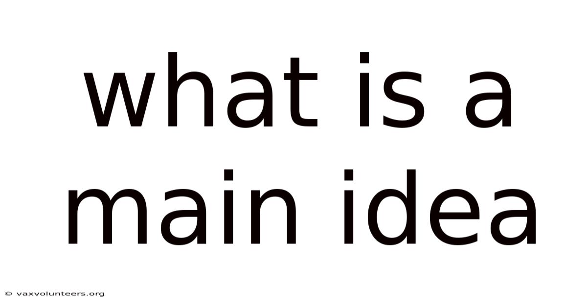 What Is A Main Idea