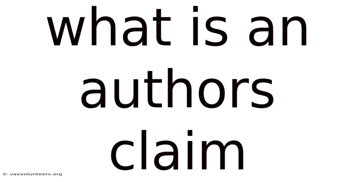 What Is An Authors Claim