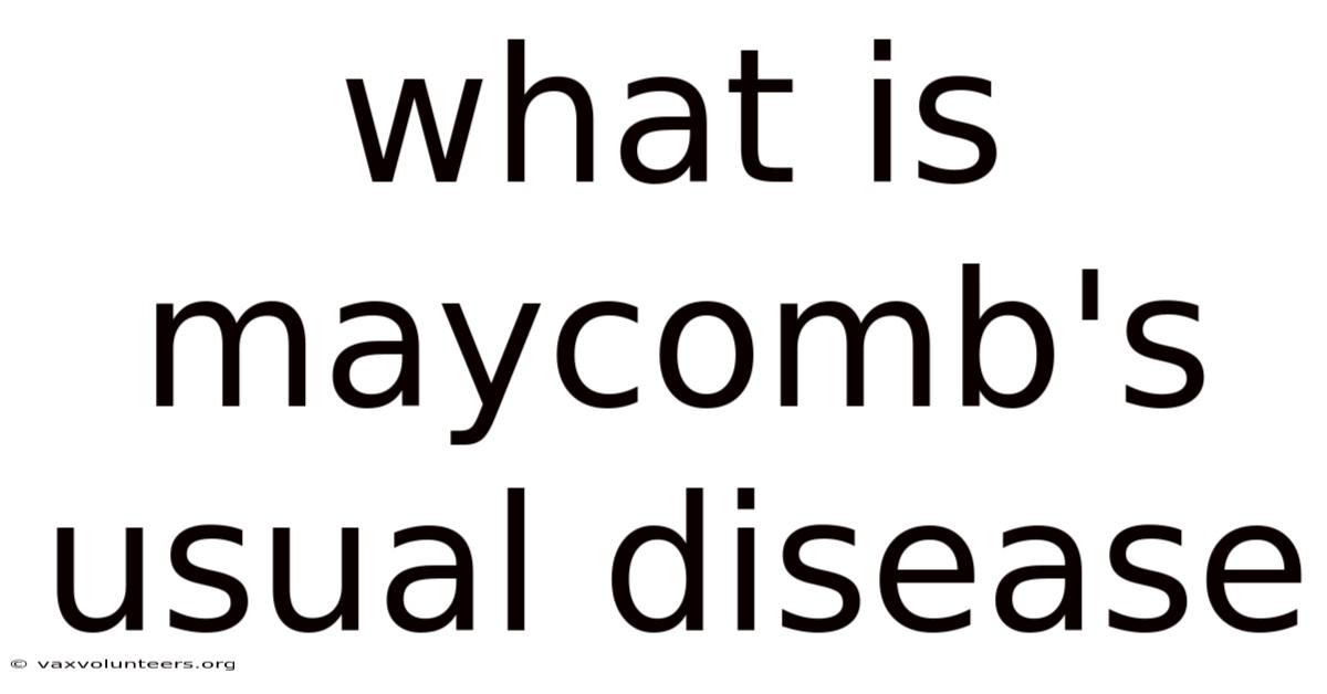 What Is Maycomb's Usual Disease