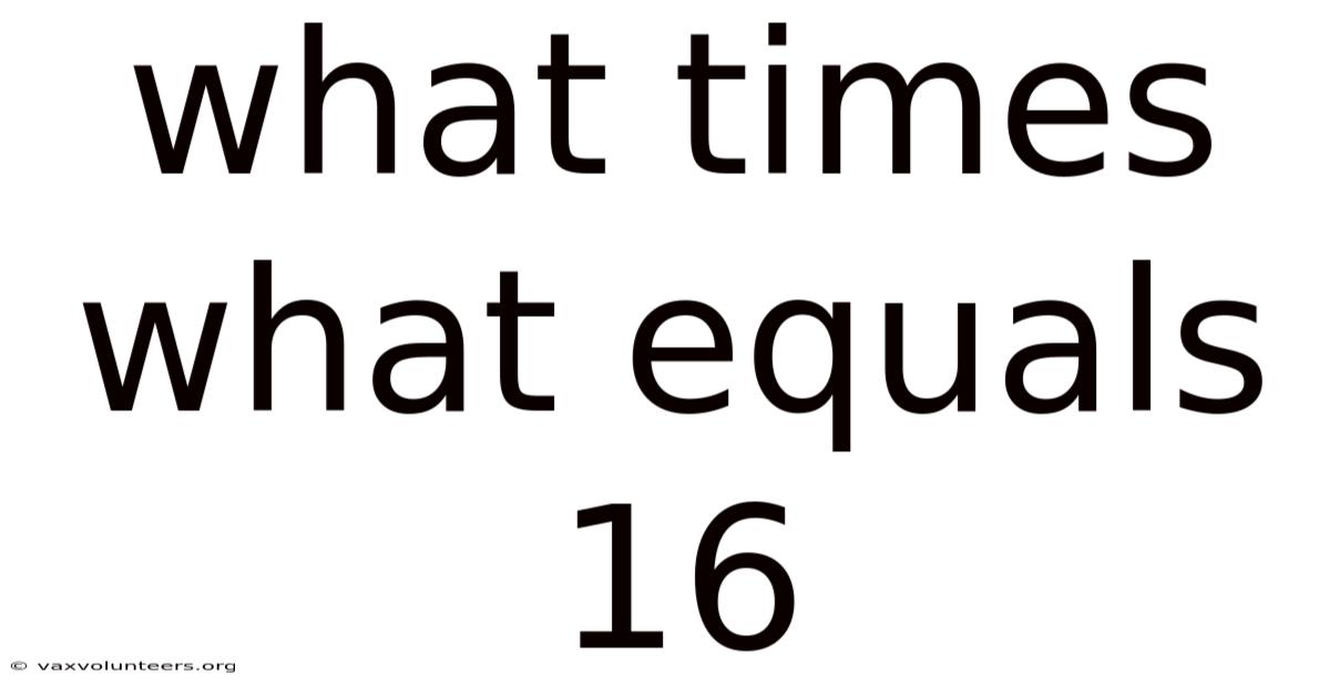 What Times What Equals 16