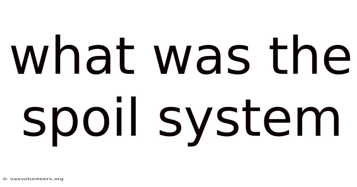 What Was The Spoil System