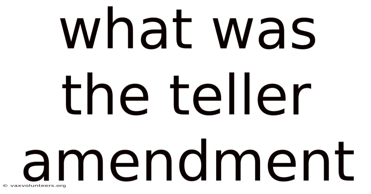 What Was The Teller Amendment