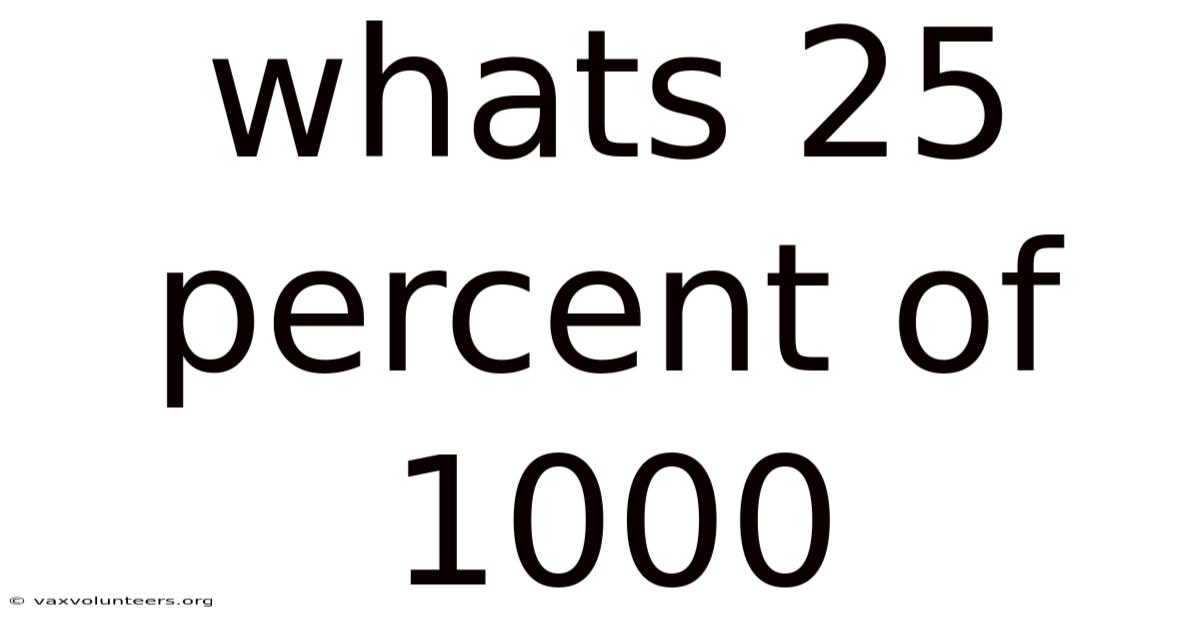 Whats 25 Percent Of 1000