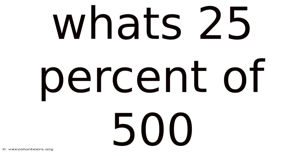 Whats 25 Percent Of 500