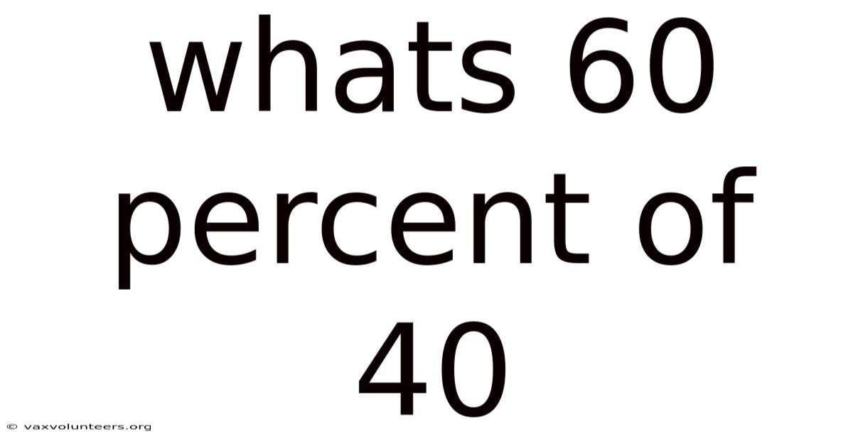 Whats 60 Percent Of 40
