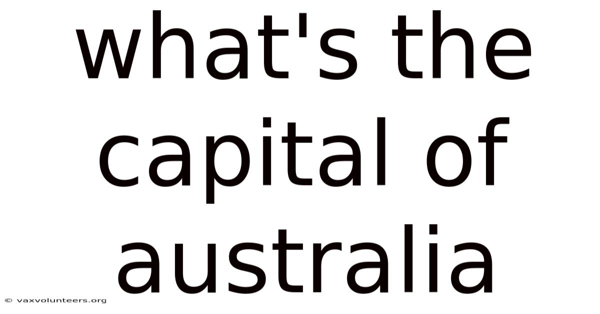 What's The Capital Of Australia