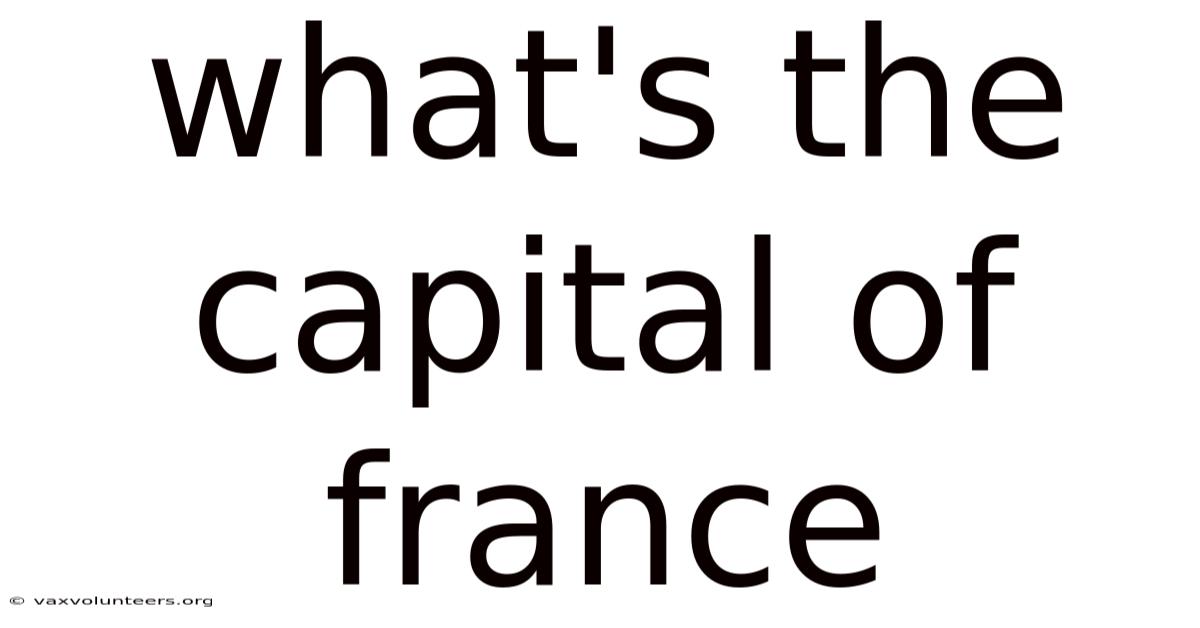 What's The Capital Of France